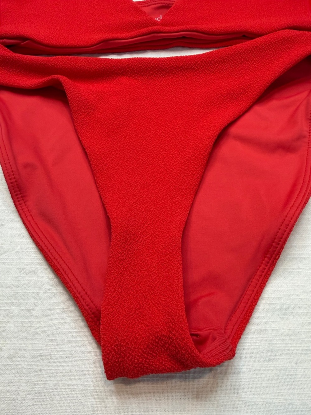 Nuuds Vibrant Red Bikini Top medium & bottom XS - Picture 2 of 7